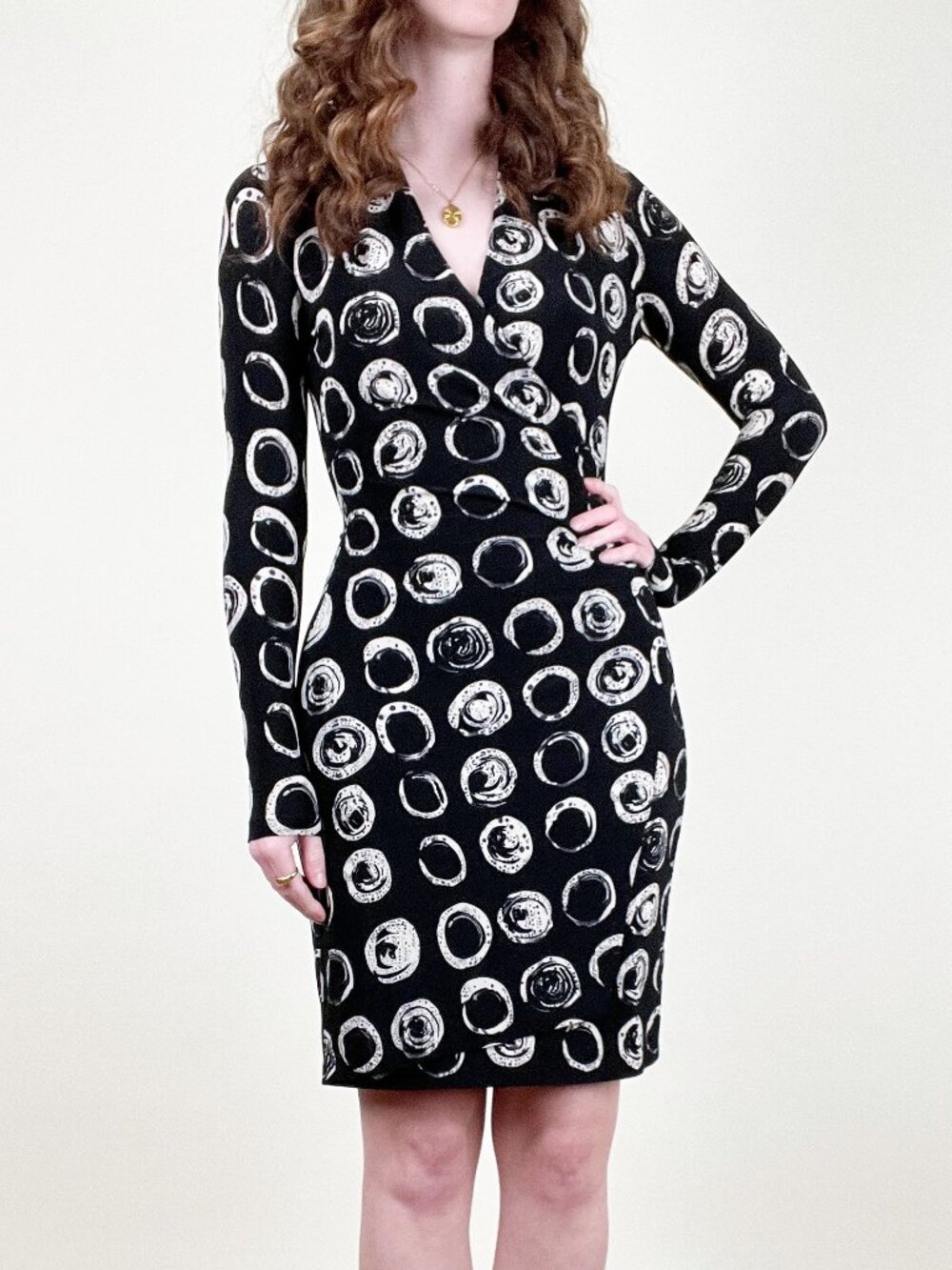 Rare Norma Kamali Kulture Bottle Bottoms Print Minimalist Work Office Midi Dress